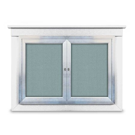 United Visual Products 48"x36" 2-Door Enclosed Letterboard, Black Felt/Lt Oak UV2624O-LTOAK-BLACK